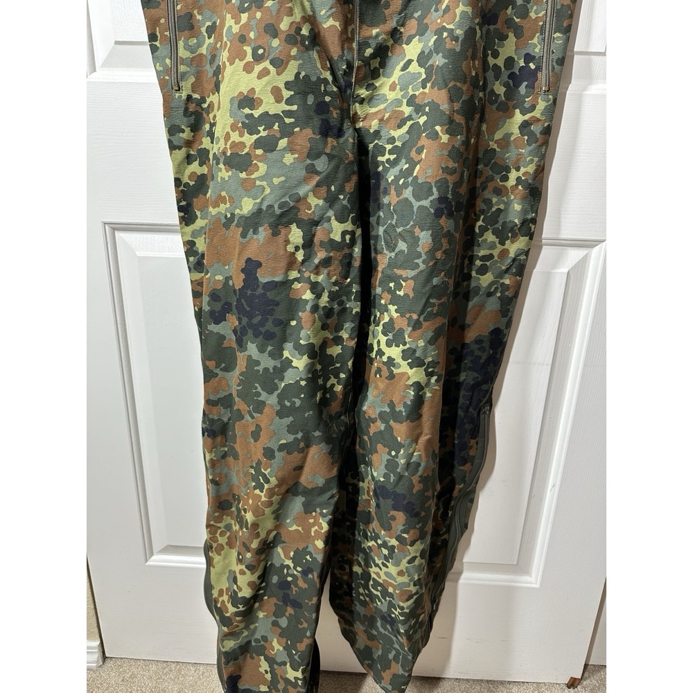 Vintage German Flecktarn Goretex Bib Rain Pants Mens XL Camo 1999 - Picture 3 of 12